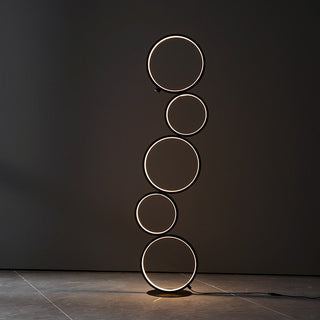 Arisha Lampadaire Sur Pied Rond Minimaliste, Blanc/Noir, Salon