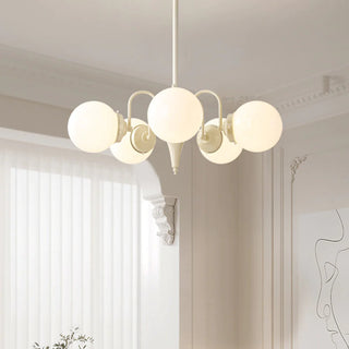Valentina Lustre Français LED Blanc Crème Métal Salon
