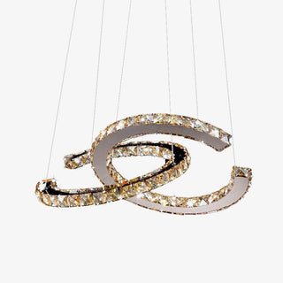 Lustra Lustre Cristal Double C Moderne Argent 2-Rings