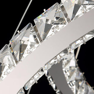 Lustra Lustre Cristal Double C Moderne Argent 2-Rings