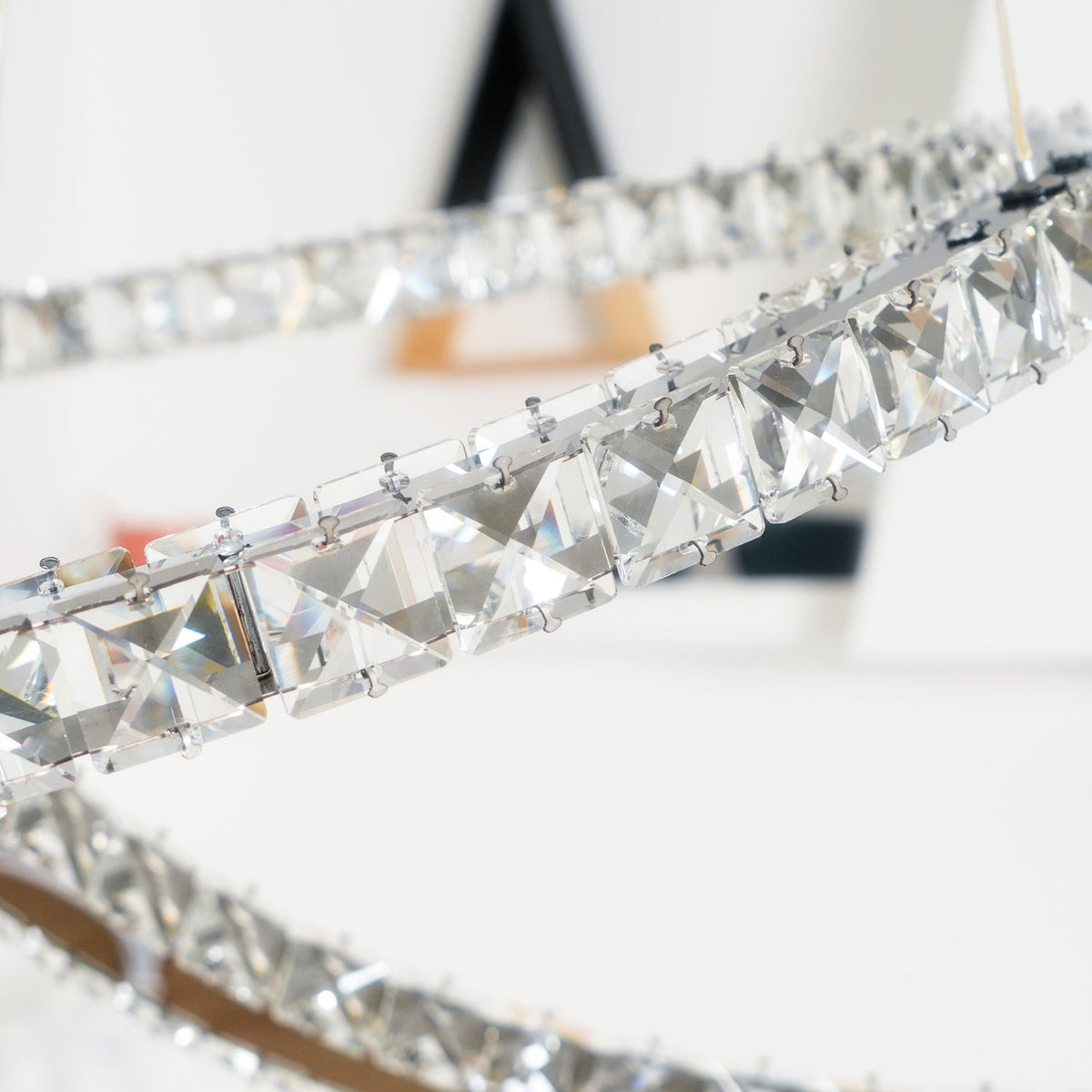 Emiliel Lustre Cristal Double C Moderne Argent 2-Rings