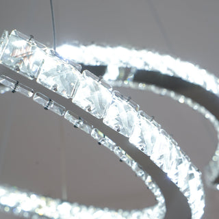 Lustra Lustre Cristal Double C Moderne Argent 2-Rings