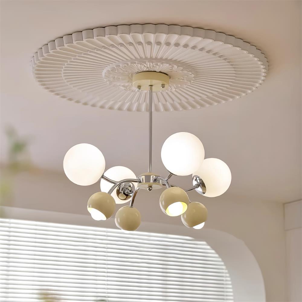 Eloria Chandelier Glass Dome Petal Minimalist Ambient-Neutral Decor