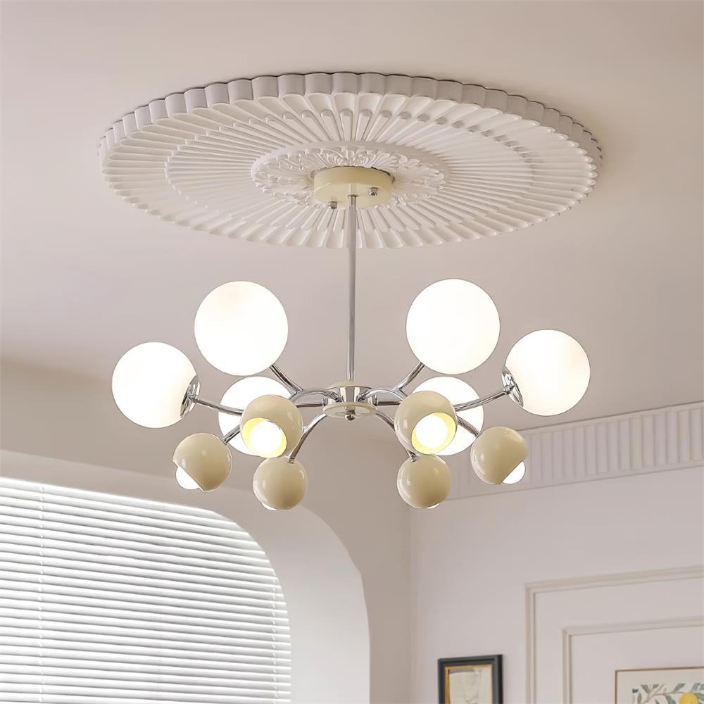 Eloria Chandelier Glass Dome Petal Minimalist Ambient-Neutral Decor