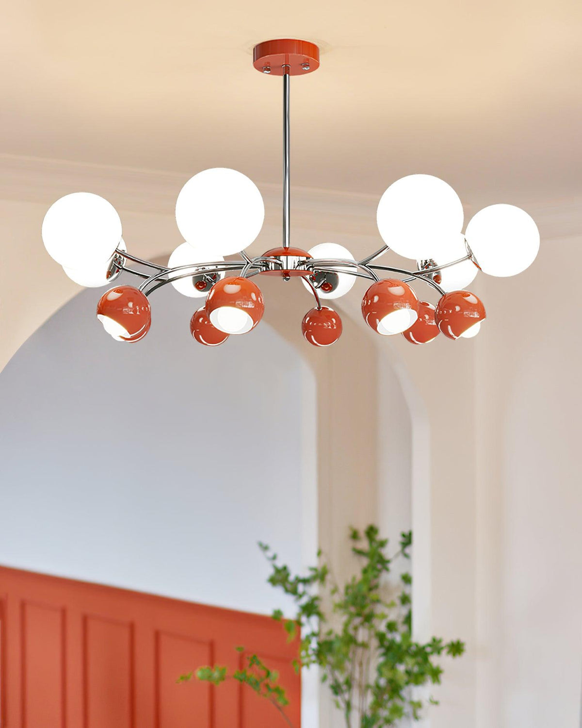 Eloria Chandelier Glass Dome Petal Minimalist Ambient-Neutral Decor
