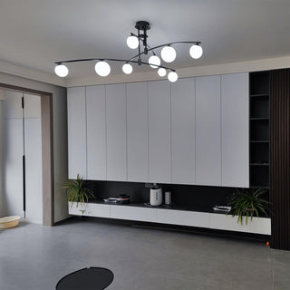 Lustra Lustre à Long Bras Moderne 6 Lumières
