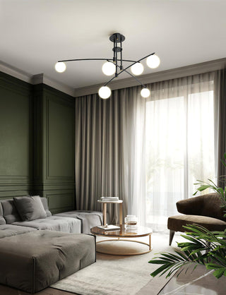 Lustra Lustre à Long Bras Moderne 6 Lumières