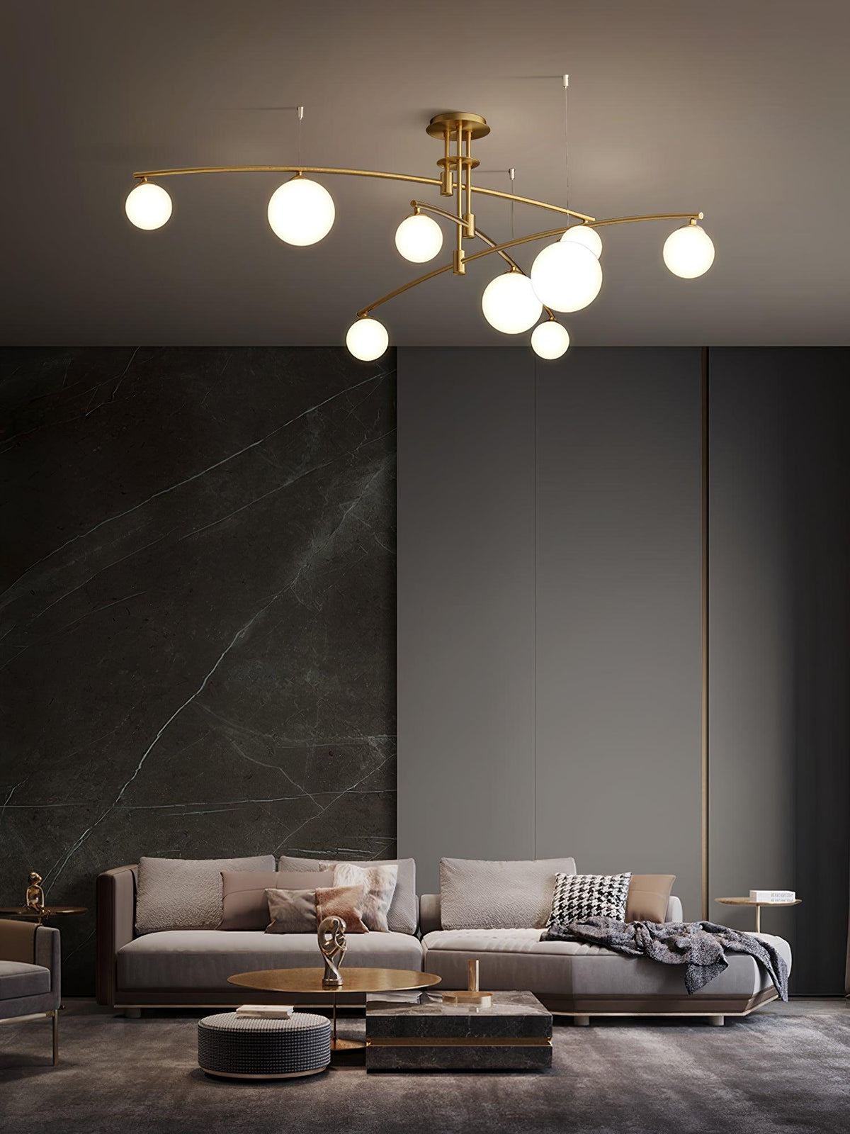 Dareline Lustre à Long Bras Moderne 6 Lumières