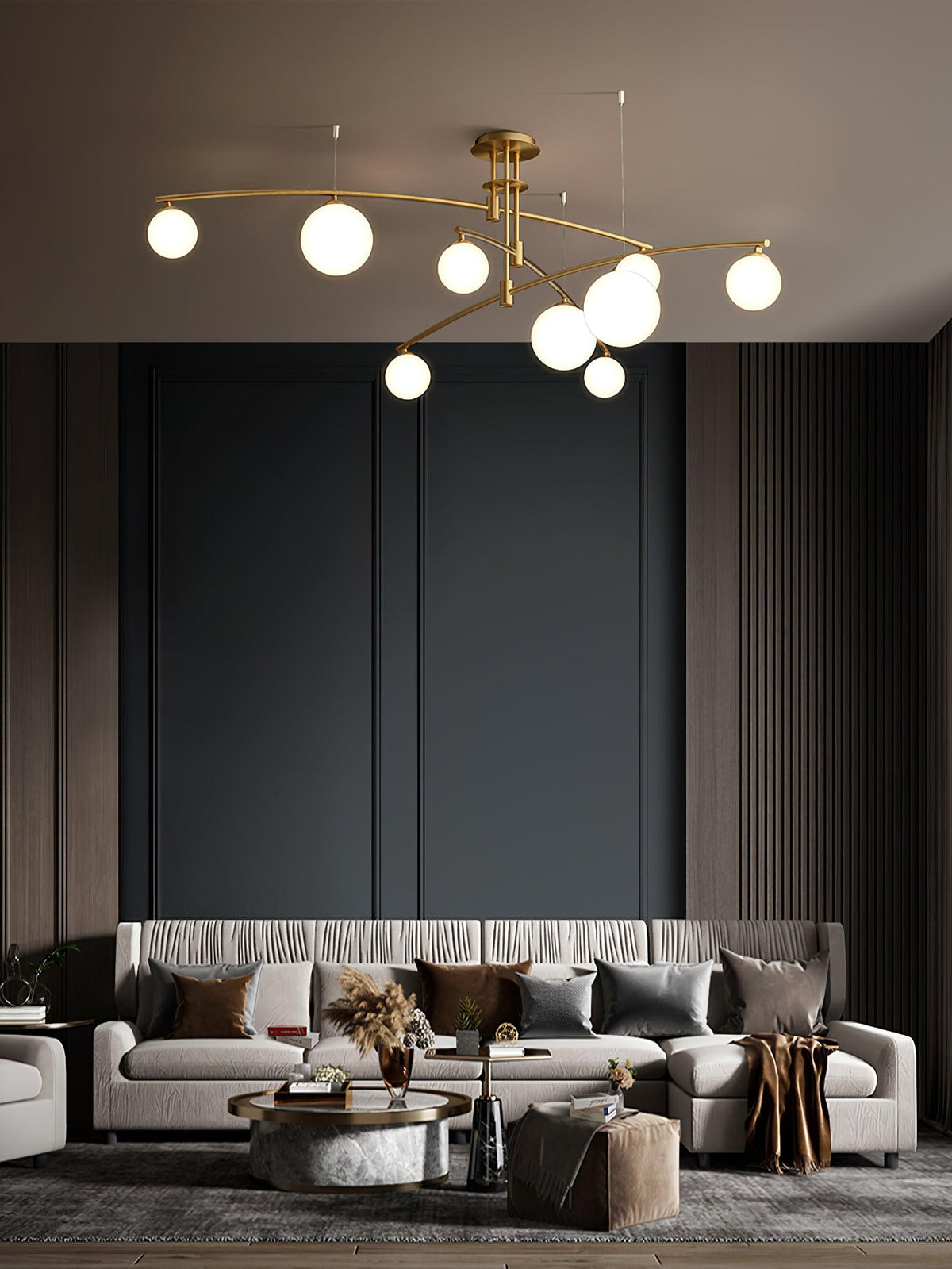 Dareline Lustre à Long Bras Moderne 6 Lumières