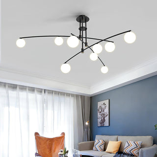 Lustra Lustre à Long Bras Moderne 6 Lumières