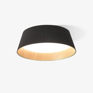 Solara Plafonnier Cylindre Cannelé Bois Élégant Contemporain