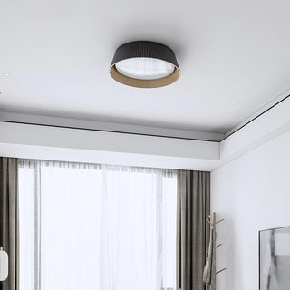 Solara Plafonnier Cylindre Cannelé Bois Élégant Contemporain
