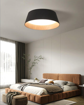 Solara Plafonnier Cylindre Cannelé Bois Élégant Contemporain