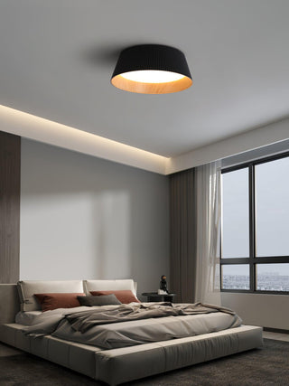 Solara Plafonnier Cylindre Cannelé Bois Élégant Contemporain