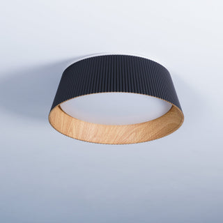 Solara Plafonnier Cylindre Cannelé Bois Élégant Contemporain