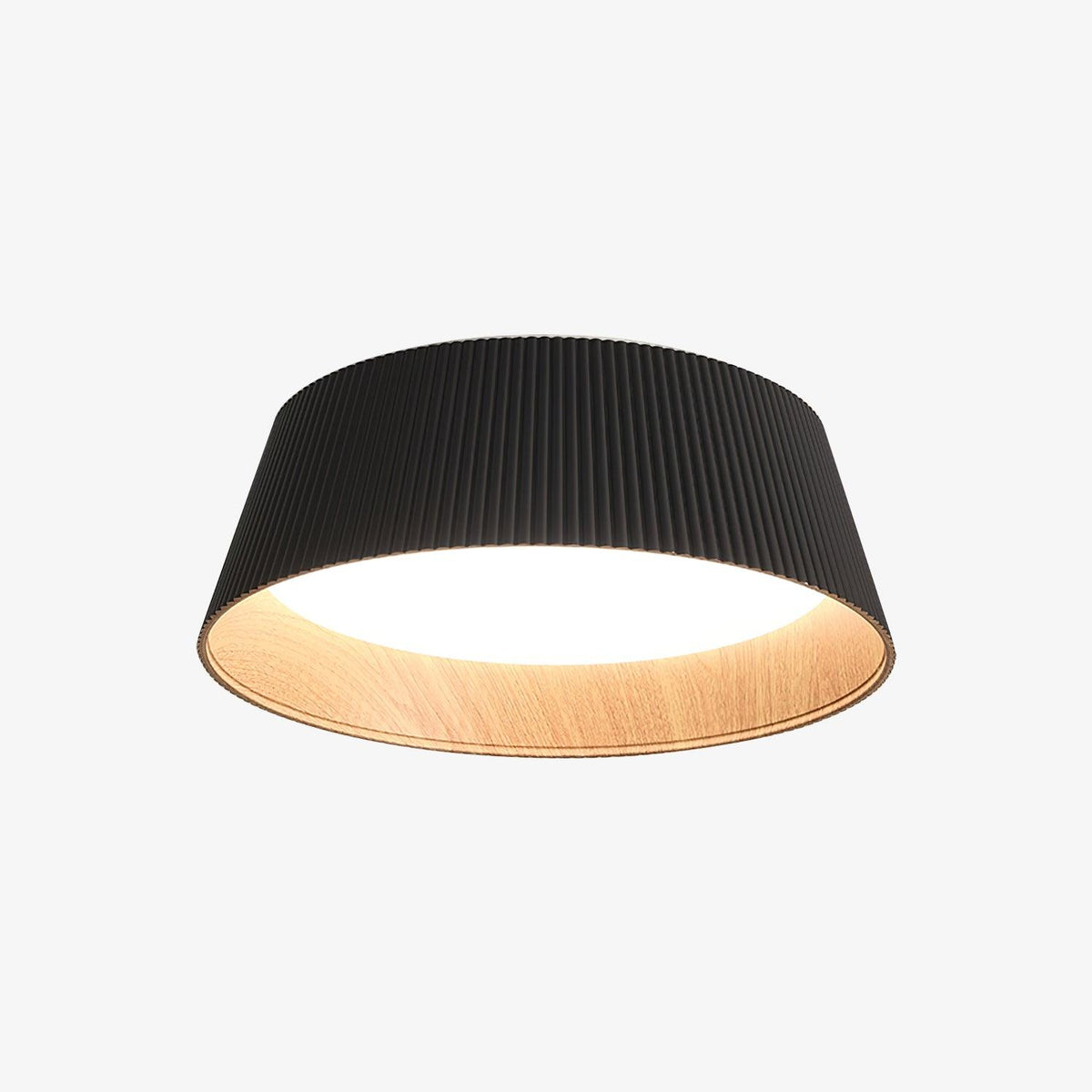 Seleria Plafonnier Cylindre Cannelé Bois Élégant Contemporain