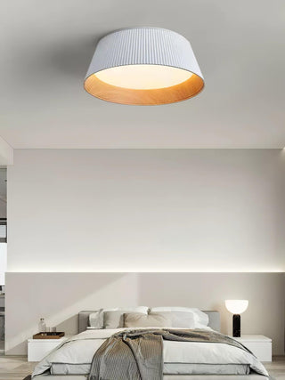 Solara Plafonnier Cylindre Cannelé Bois Élégant Contemporain