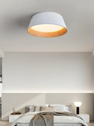 Solara Plafonnier Cylindre Cannelé Bois Élégant Contemporain