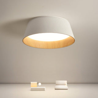 Solara Plafonnier Cylindre Cannelé Bois Élégant Contemporain