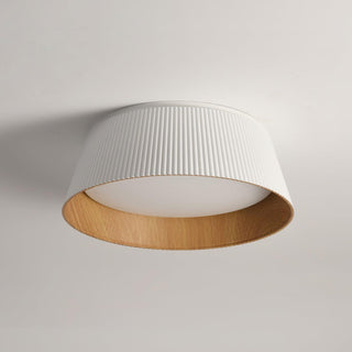 Solara Plafonnier Cylindre Cannelé Bois Élégant Contemporain