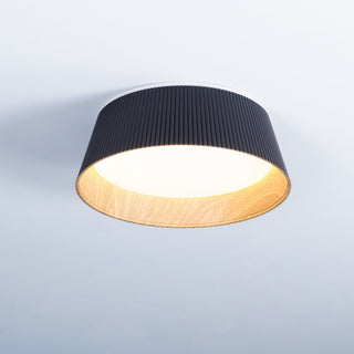 Solara Plafonnier Cylindre Cannelé Bois Élégant Contemporain