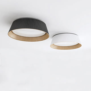Solara Plafonnier Cylindre Cannelé Bois Élégant Contemporain