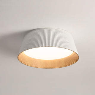 Solara Plafonnier Cylindre Cannelé Bois Élégant Contemporain
