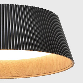 Solara Plafonnier Cylindre Cannelé Bois Élégant Contemporain