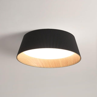 Solara Plafonnier Cylindre Cannelé Bois Élégant Contemporain