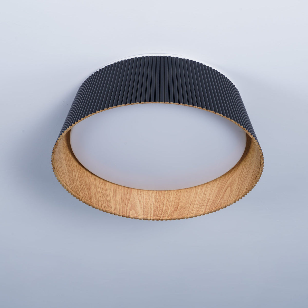 Seleria Plafonnier Cylindre Cannelé Bois Élégant Contemporain