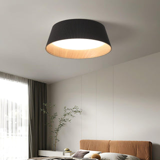 Solara Plafonnier Cylindre Cannelé Bois Élégant Contemporain