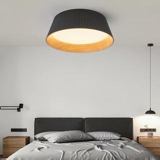 Solara Plafonnier Cylindre Cannelé Bois Élégant Contemporain