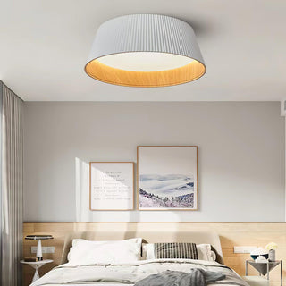 Solara Plafonnier Cylindre Cannelé Bois Élégant Contemporain