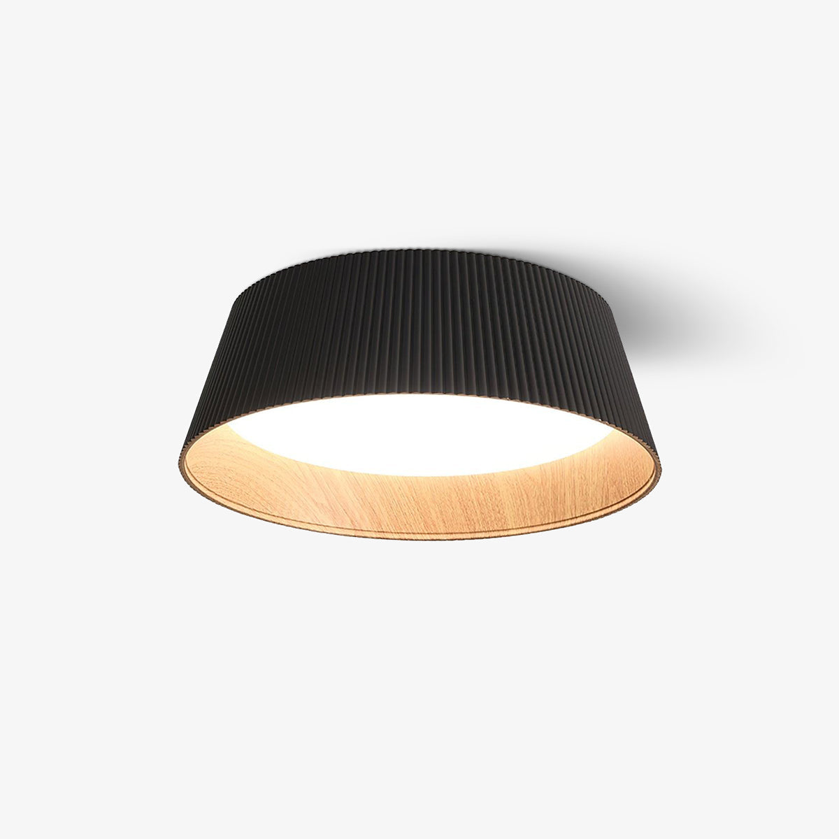 Seleria Plafonnier Cylindre Cannelé Bois Élégant Contemporain