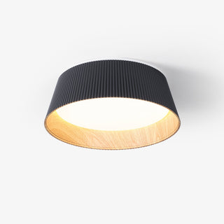 Solara Plafonnier Cylindre Cannelé Bois Élégant Contemporain