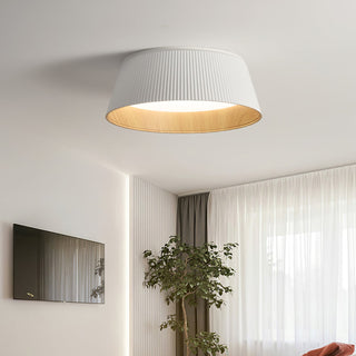 Solara Plafonnier Cylindre Cannelé Bois Élégant Contemporain