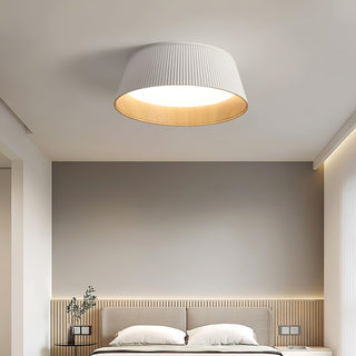 Solara Plafonnier Cylindre Cannelé Bois Élégant Contemporain
