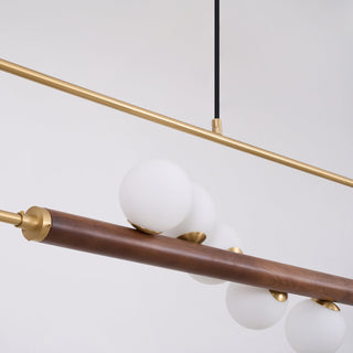 Ardin Lustre Moderne en Noyer et Laiton-Luire
