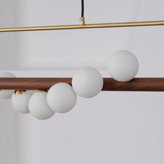 Ardin Lustre Moderne en Noyer et Laiton-Luire