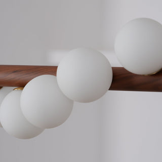 Ardin Lustre Moderne en Noyer et Laiton-Luire