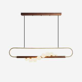 Ardin Lustre Moderne en Noyer et Laiton-Luire
