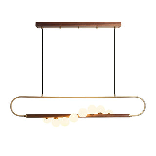 Ardin Lustre Moderne en Noyer et Laiton-Luire