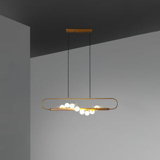 Ardin Lustre Moderne en Noyer et Laiton-Luire
