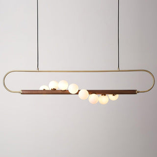 Ardin Lustre Moderne en Noyer et Laiton-Luire