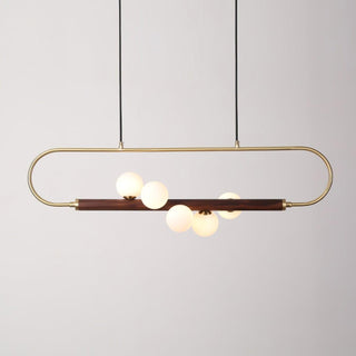 Ardin Lustre Moderne en Noyer et Laiton-Luire
