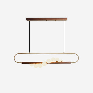 Ardin Lustre Moderne en Noyer et Laiton-Luire