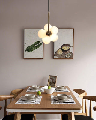 Ardin Lustre Moderne en Noyer et Laiton-Luire