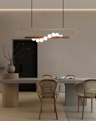 Ardin Lustre Moderne en Noyer et Laiton-Luire