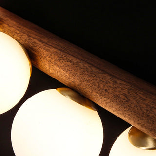 Ardin Lustre Moderne en Noyer et Laiton-Luire