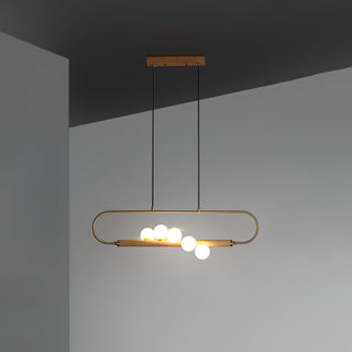 Ardin Lustre Moderne en Noyer et Laiton-Luire